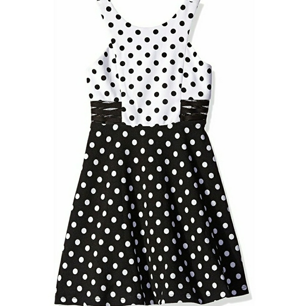 Tween Diva 8
 Girls' Black and White Dot Dress